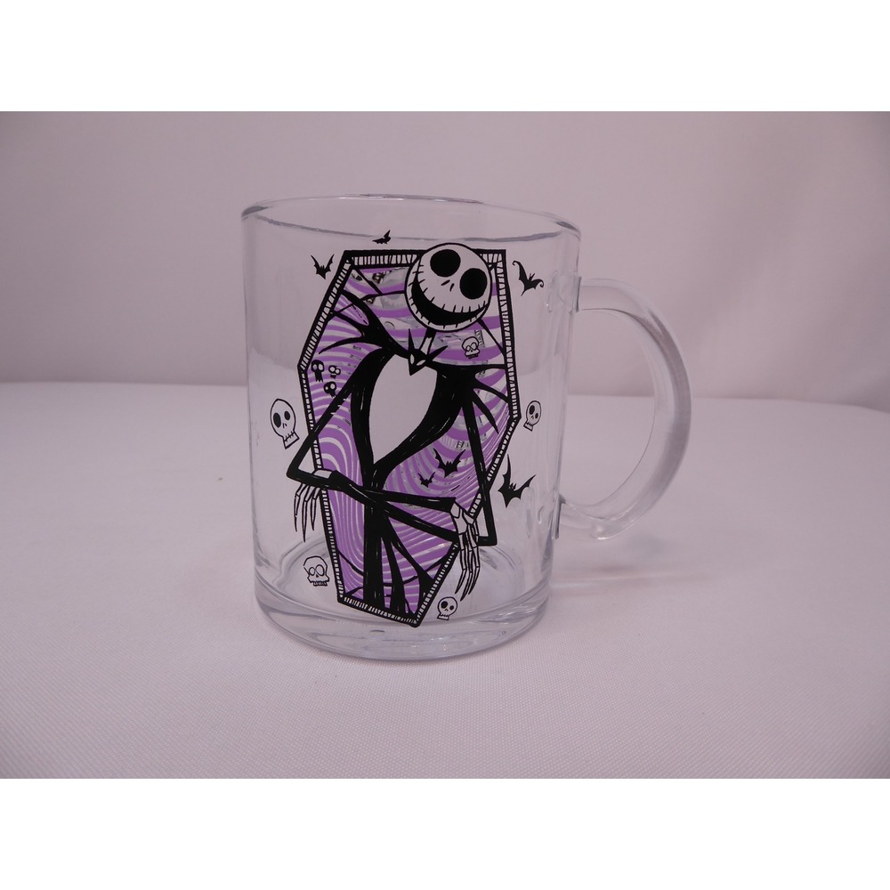 Disney Nightmare Before Christmas Jack Skellington Coffin Glass Mug 16oz